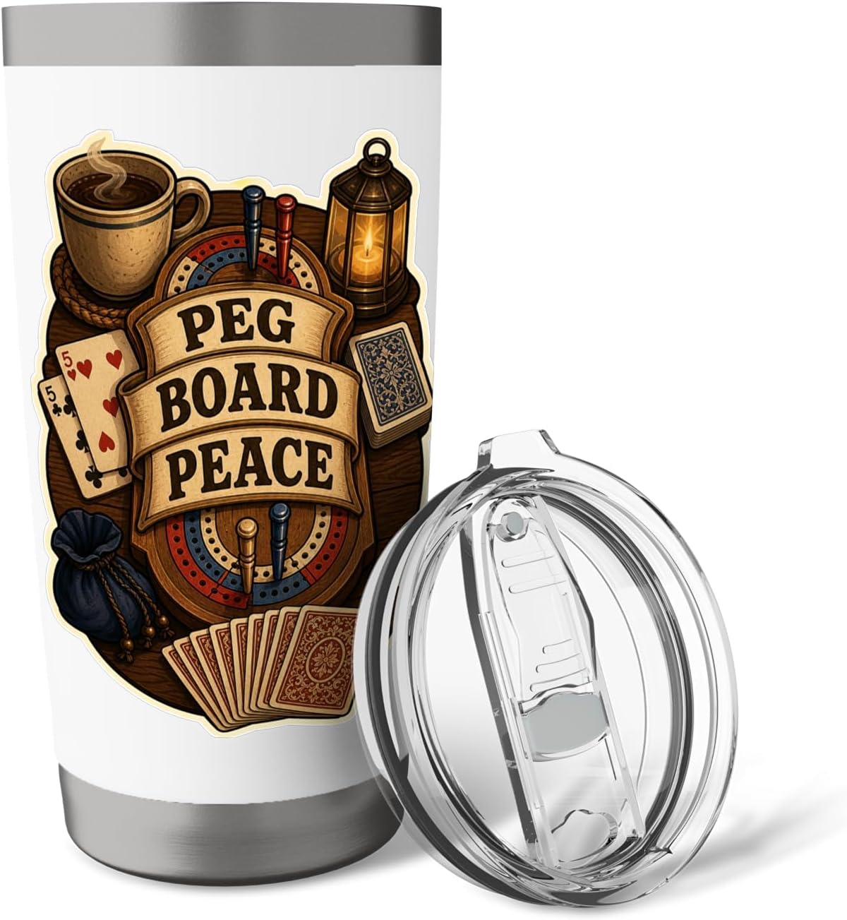 PEG BOARD PEACE Hobby Table Calm Stainless Steel Insulated Tumbler