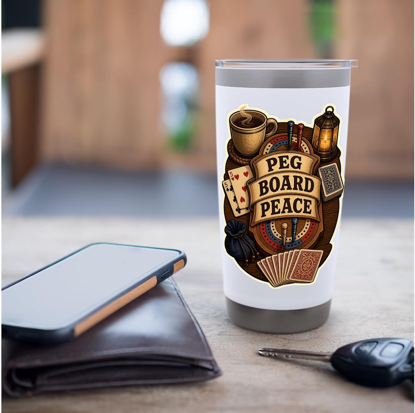 PEG BOARD PEACE Hobby Table Calm Stainless Steel Insulated Tumbler