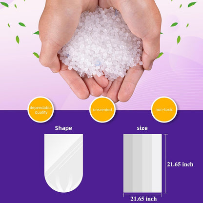 8-Gallon Trash Bags Bathroom Trash-Bags - Medium Unscented Clear White 90 Counts Strong Plastic Recyclable Liners Thick Bulk for Kitchen Office Waste Basket Disposable Compactor