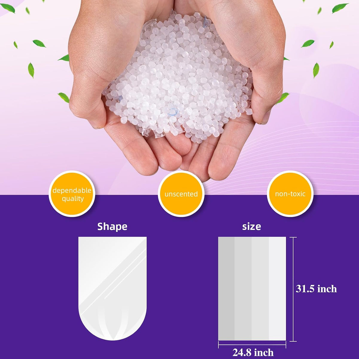 8-Gallon Trash Bags Bathroom Trash-Bags - Medium Unscented Clear White 90 Counts Strong Plastic Recyclable Liners Thick Bulk for Kitchen Office Waste Basket Disposable Compactor