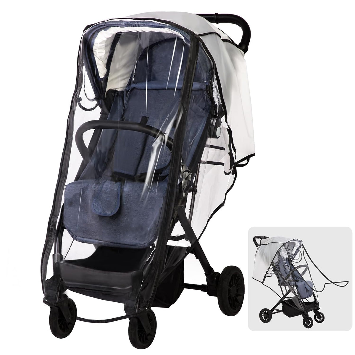 Clear Stroller Rain Cover for Strollers Keep Baby Dry, Easy Access