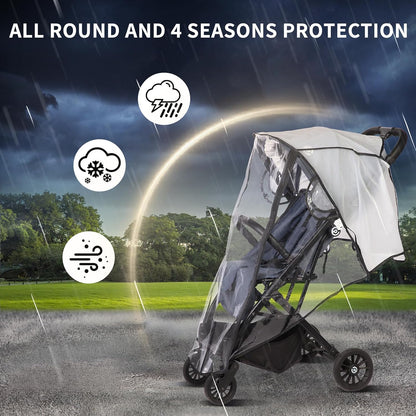 Clear Stroller Rain Cover for Strollers Keep Baby Dry, Easy Access