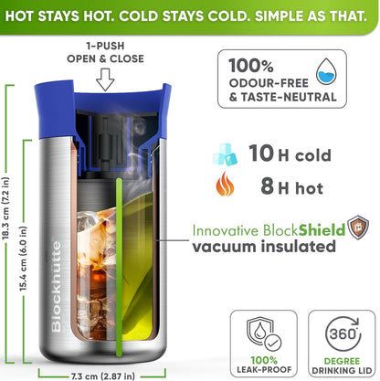 Blockhütte Stainless Steel Coffee Mugs 12oz, hot Coffee Travel Mug, Vaso para Cafe Caliente Termico, Insulated Travel Mugs 8h Hot, Spill Proof, Insulated Tumblers Leak Proof