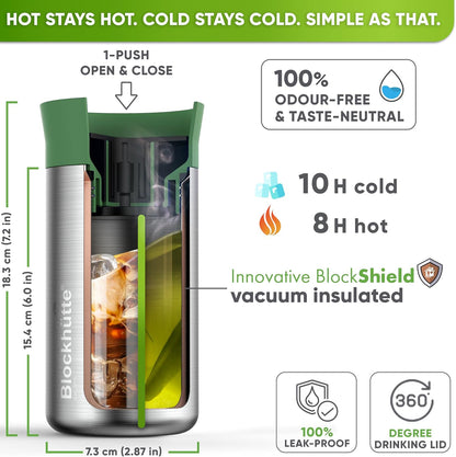 Blockhütte Stainless Steel Coffee Mugs 12oz, hot Coffee Travel Mug, Vaso para Cafe Caliente Termico, Insulated Travel Mugs 8h Hot, Spill Proof, Insulated Tumblers Leak Proof