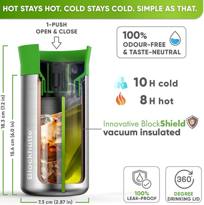Blockhütte Stainless Steel Coffee Mugs 12oz, hot Coffee Travel Mug, Vaso para Cafe Caliente Termico, Insulated Travel Mugs 8h Hot, Spill Proof, Insulated Tumblers Leak Proof