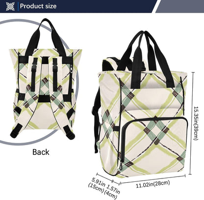 Diaper Bag Backpack, Multifunction Travel Bag for Moms Dads, Baby Changing Bag with Insulted Pockets, Stroller Straps and Side Bottle Pockets Fashionable Plaid