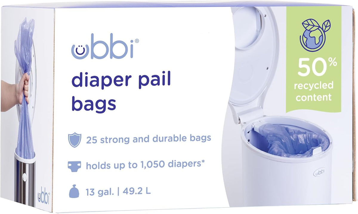 Diaper Pail Plastic Bags, 13-Gallon Capacity, 3 Pack, 75 Count