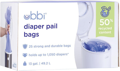 Diaper Pail Plastic Bags, 13-Gallon Capacity, 3 Pack, 75 Count