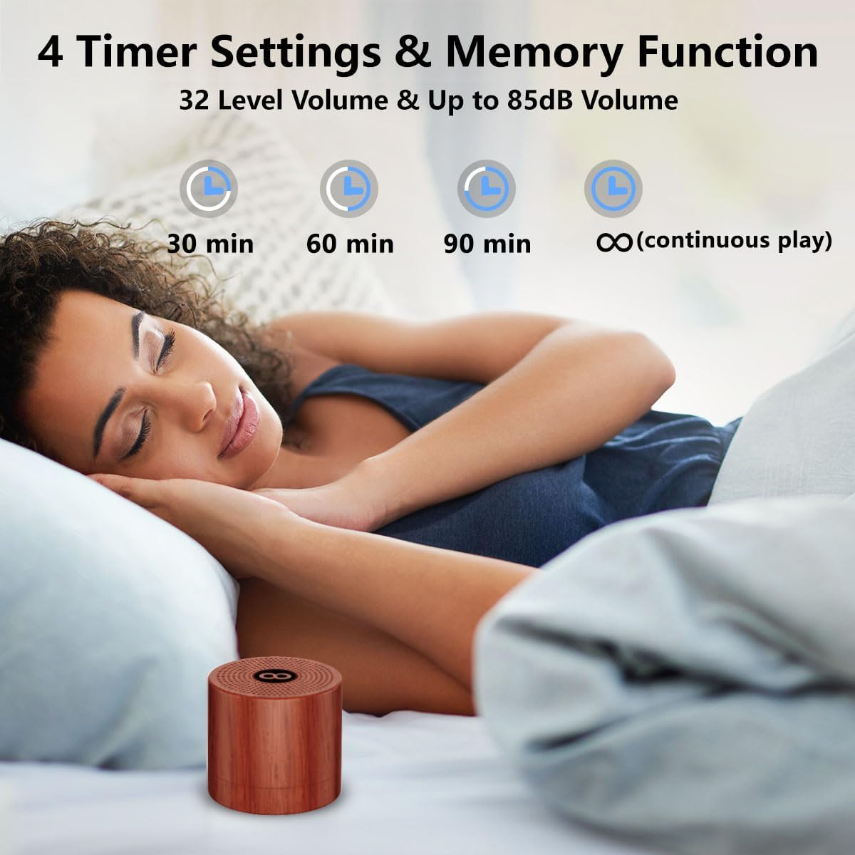 Plug-in Sound White Noise Machine Brown Noise Machine & Alarm Clock with Rechargeable Backup Battery Night Light Dual Alarms 30 Sleeping Sounds for Baby Kids Adults 5 Timers 15 Wake Up Sounds & Memory