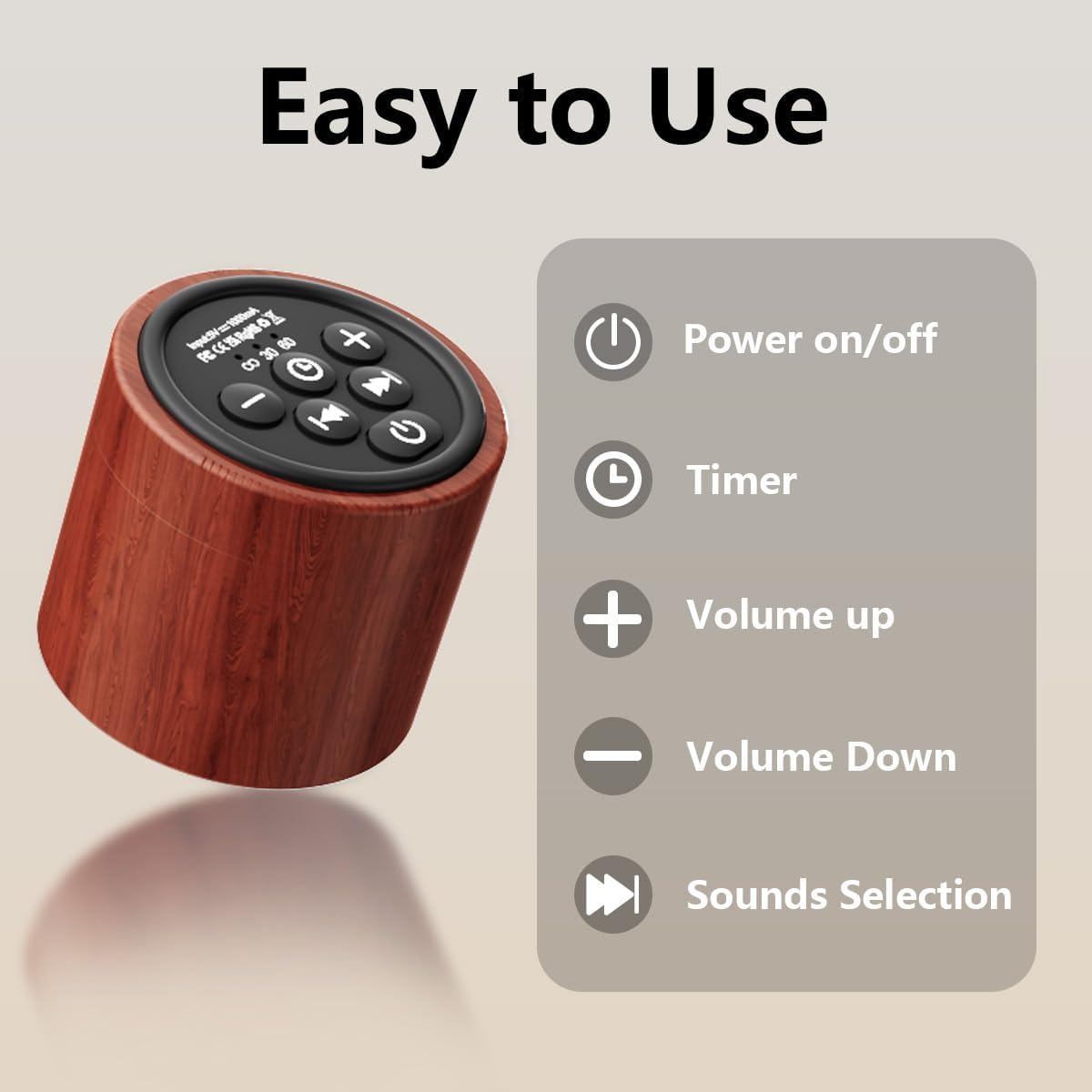 Plug-in Sound White Noise Machine Brown Noise Machine & Alarm Clock with Rechargeable Backup Battery Night Light Dual Alarms 30 Sleeping Sounds for Baby Kids Adults 5 Timers 15 Wake Up Sounds & Memory