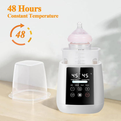 Baby Bottle Warmer All Bottles, Water Bath Milk Warmer 48H Thermostat Food Heater Breastmilk Thaw Formula Water Warming Steamer IMD LED Display Accurate Temperature Control
