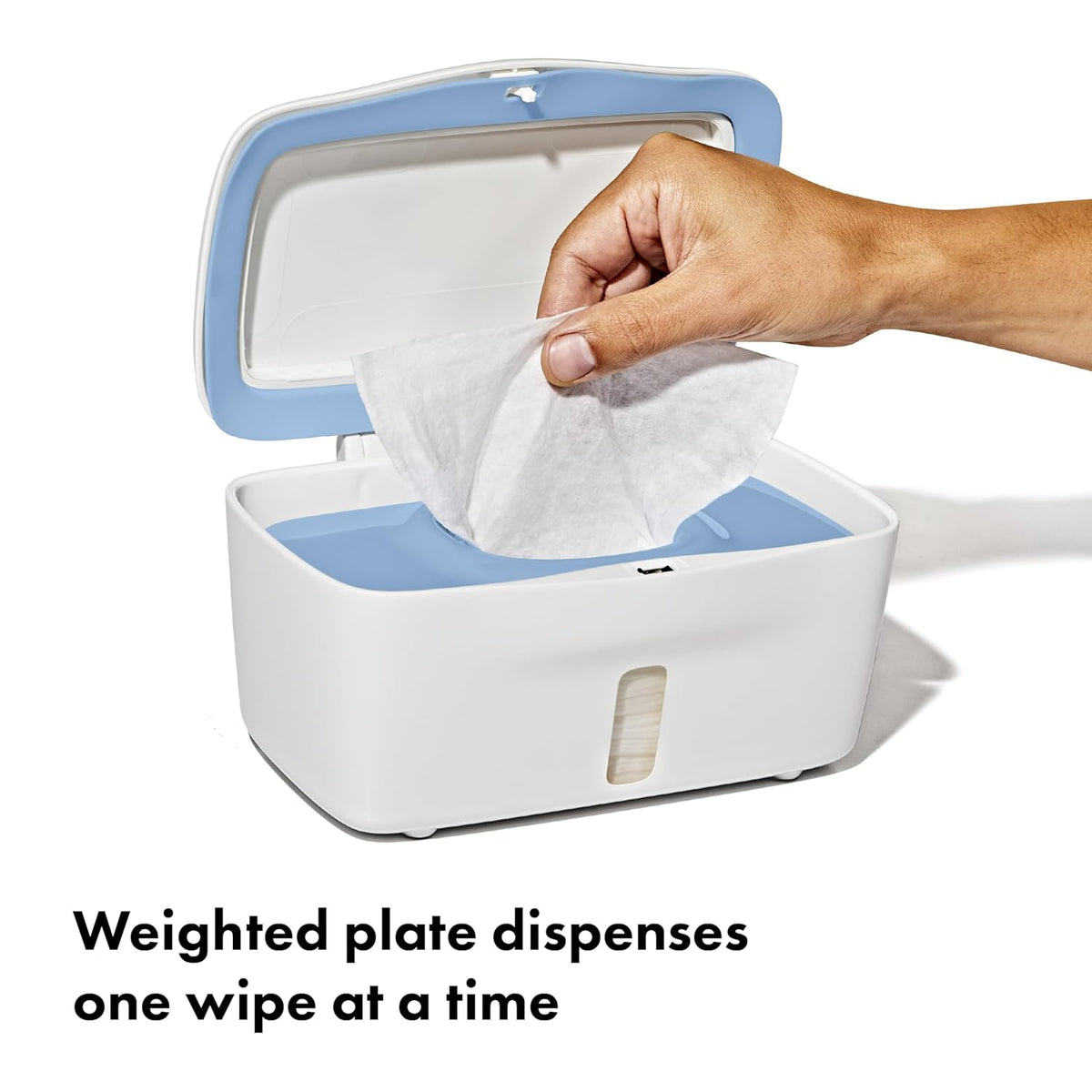 Perfect Pull Baby Wipes Dispenser, Refillable Wipe Holder, Gray