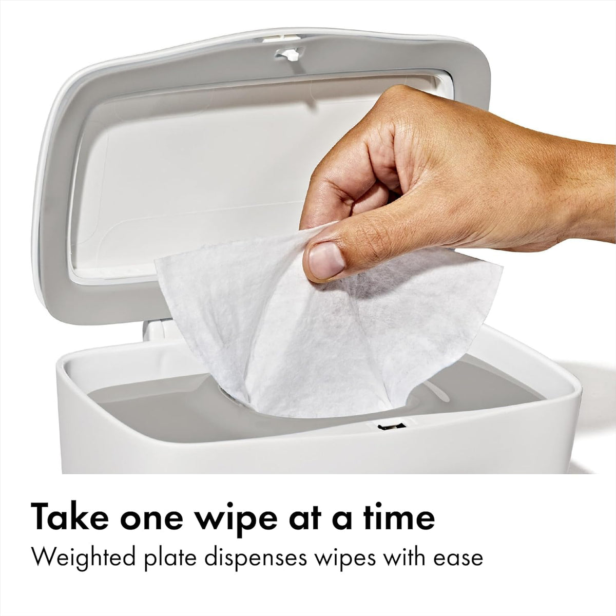 Perfect Pull Baby Wipes Dispenser, Refillable Wipe Holder, Gray