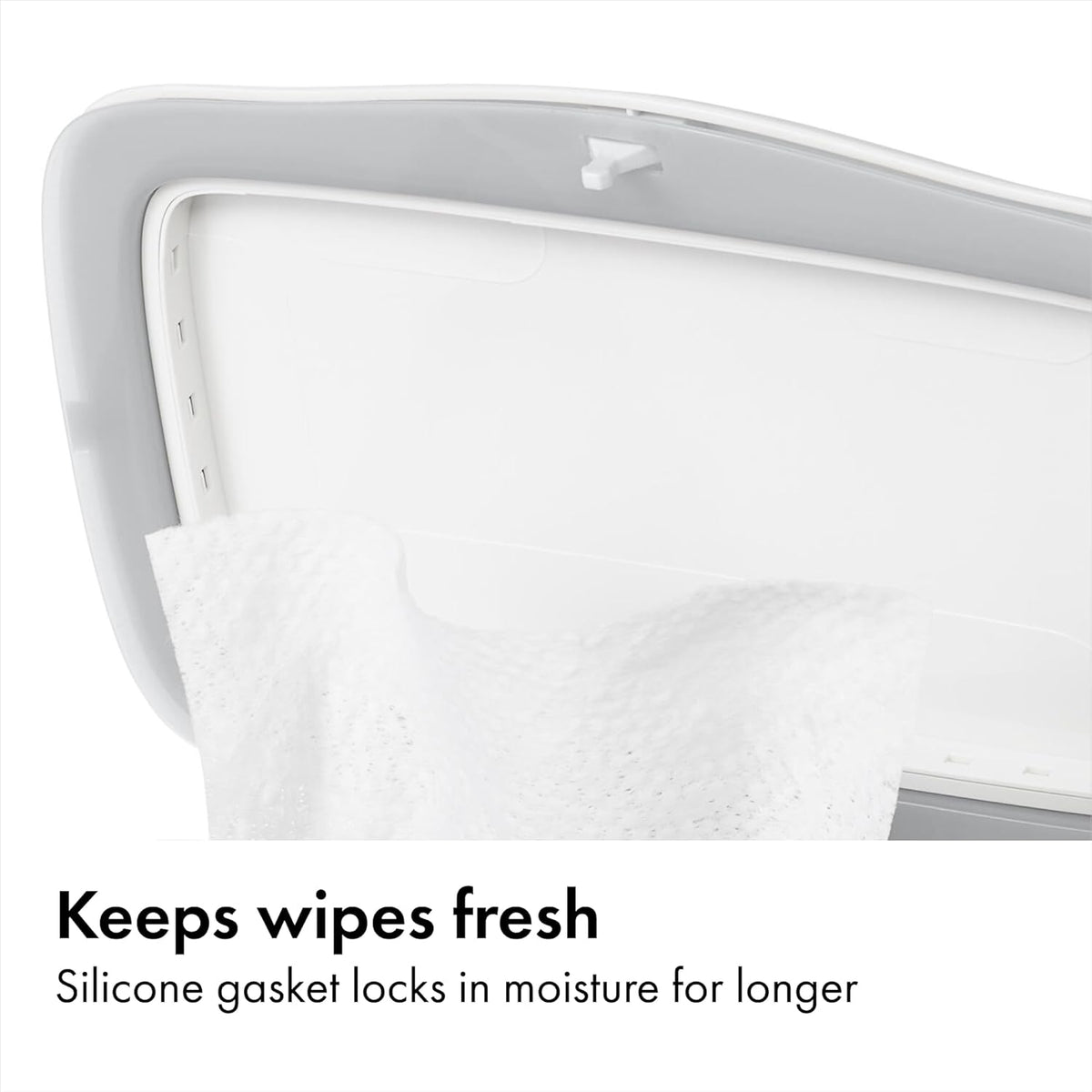 Perfect Pull Baby Wipes Dispenser, Refillable Wipe Holder, Gray
