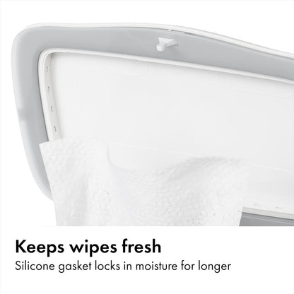 Perfect Pull Baby Wipes Dispenser, Refillable Wipe Holder, Gray