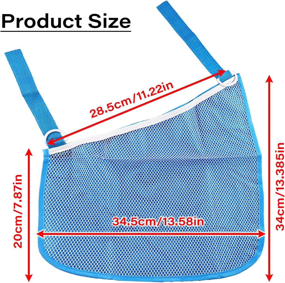2 Pcs Side Sling Stroller Cargo Net,Universal Stroller Organizer Attachment Bag for Storage,Non-Slip and Adjustable Straps Portable Side Sling Storage Mesh Organizer(Black)