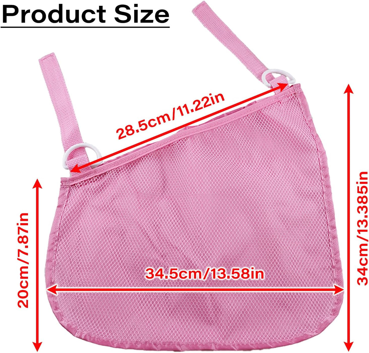 2 Pcs Side Sling Stroller Cargo Net,Universal Stroller Organizer Attachment Bag for Storage,Non-Slip and Adjustable Straps Portable Side Sling Storage Mesh Organizer(Black)