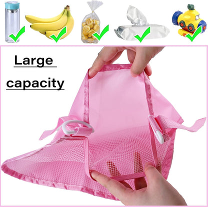 2 Pcs Side Sling Stroller Cargo Net,Universal Stroller Organizer Attachment Bag for Storage,Non-Slip and Adjustable Straps Portable Side Sling Storage Mesh Organizer(Black)