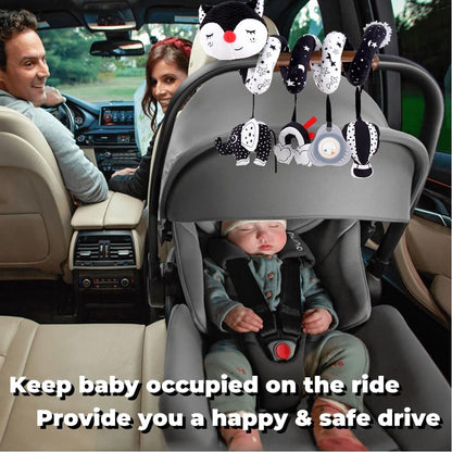 Musical Owl Rattle Sheep Pink Elephant Car Seat Toys for Babies 0-6 Months