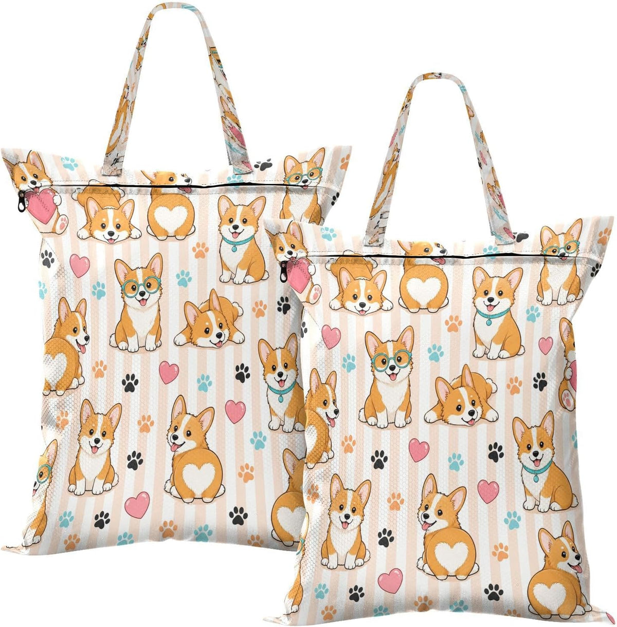 Stumpy Dog Waterproof Travel Laundry Bag Reusable 2pk