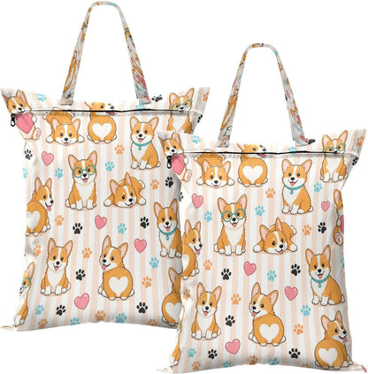 Stumpy Dog Waterproof Travel Laundry Bag Reusable 2pk