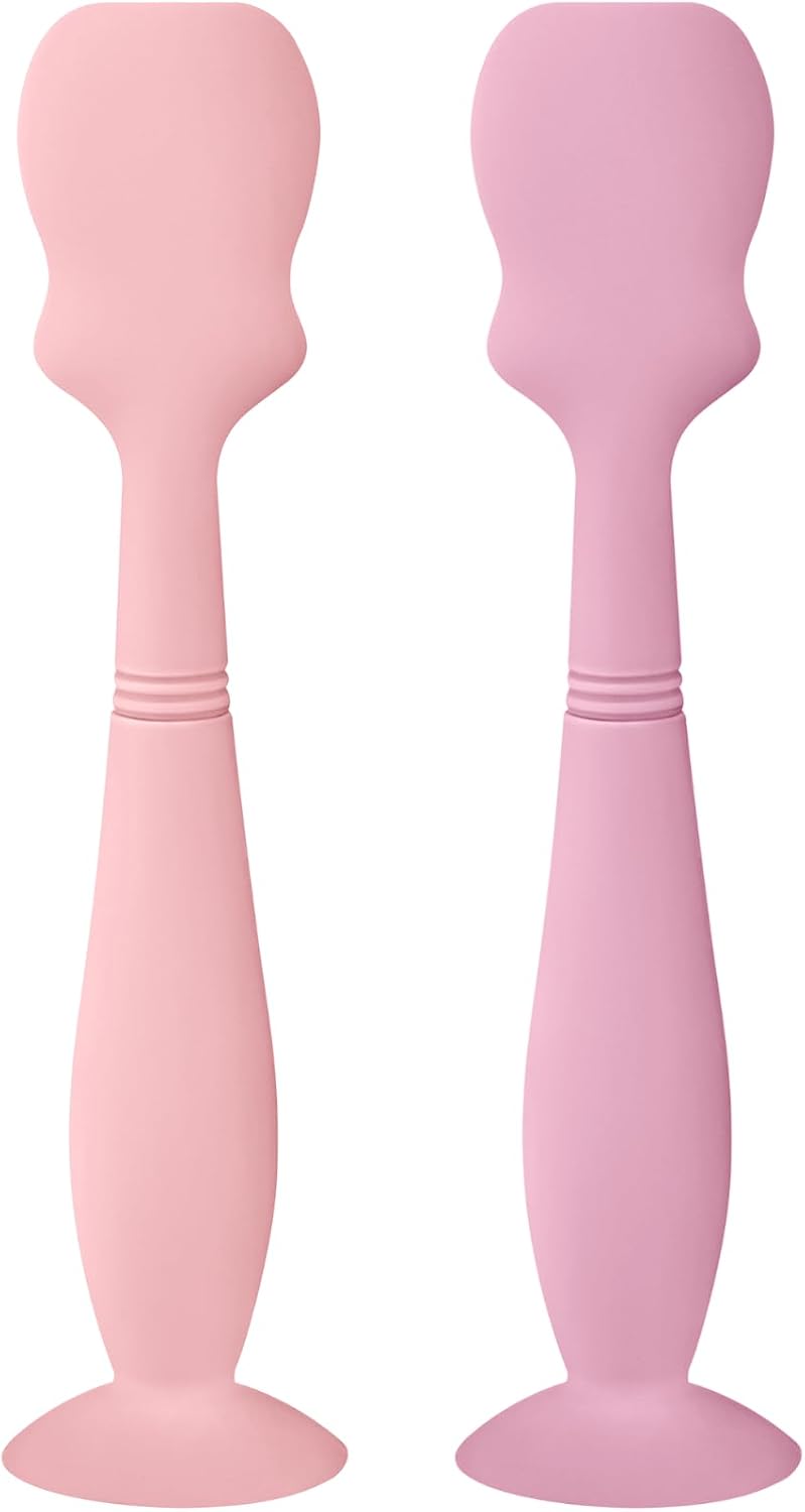 2 Pack Baby Diaper Cream Brush, Diaper Cream Spatula Applicator Silicone Baby Butt Paste Spatula for Babies, Newborn (Pink, Soft Lilac)