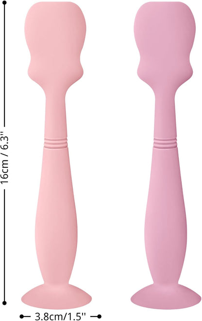 2 Pack Baby Diaper Cream Brush, Diaper Cream Spatula Applicator Silicone Baby Butt Paste Spatula for Babies, Newborn (Pink, Soft Lilac)