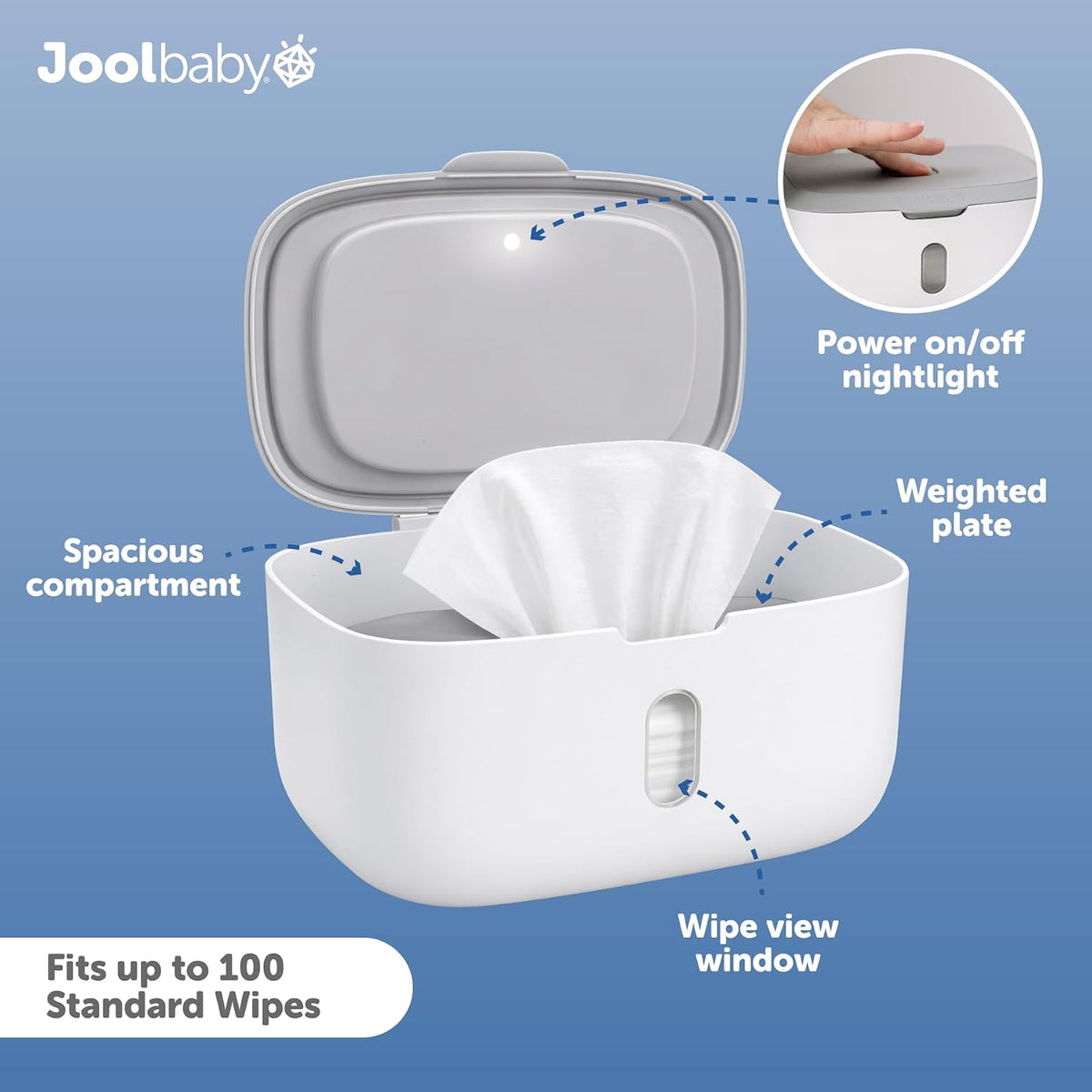 Wipes Dispenser – Built-in Changing Light (Oatmeal)