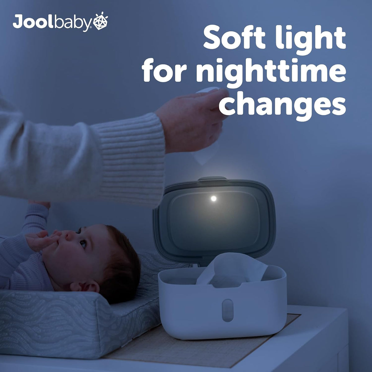 Wipes Dispenser – Built-in Changing Light (Oatmeal)