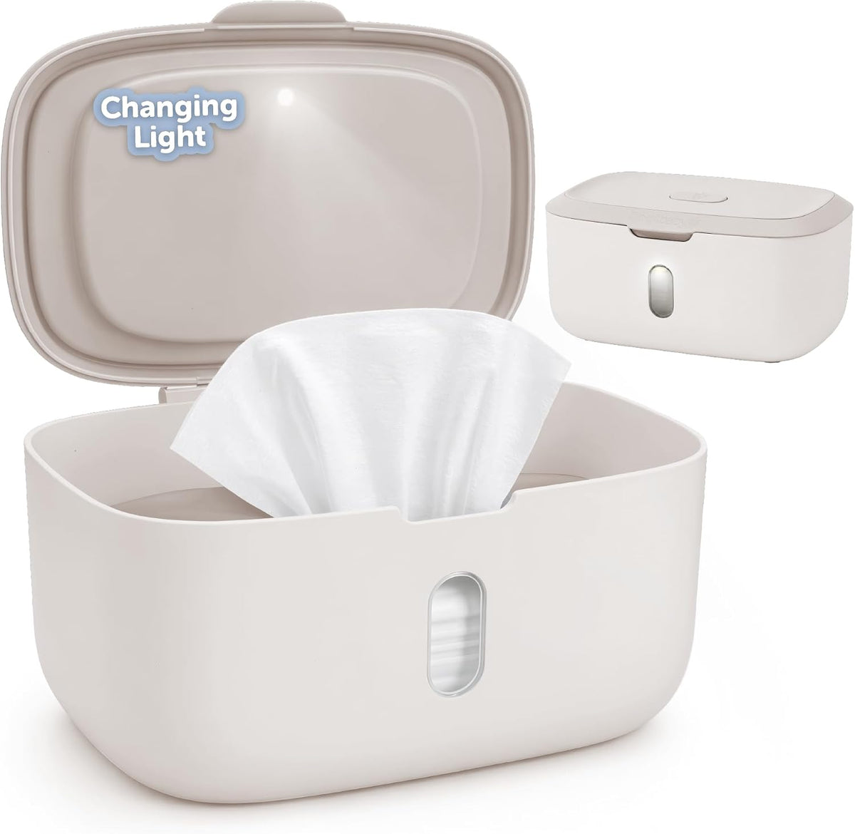 Wipes Dispenser – Built-in Changing Light (Oatmeal)