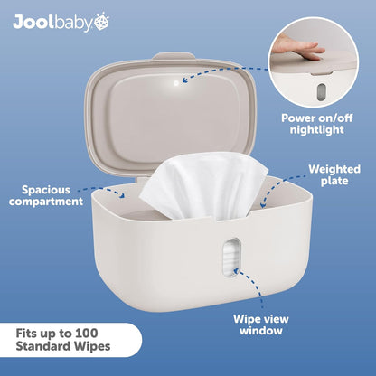 Wipes Dispenser – Built-in Changing Light (Oatmeal)