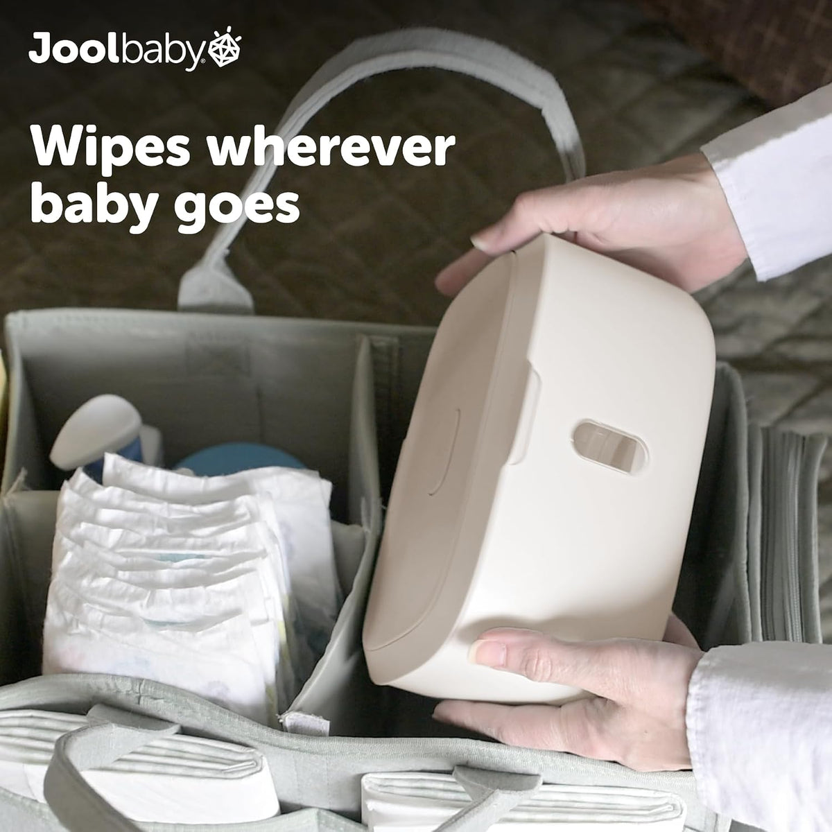 Wipes Dispenser – Built-in Changing Light (Oatmeal)