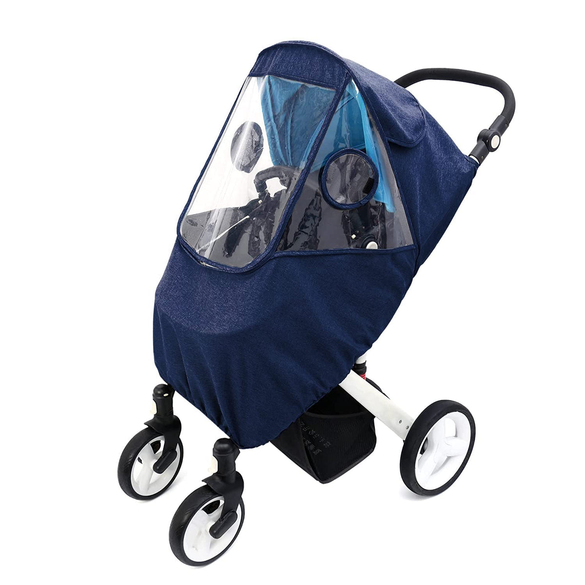 Stroller Rain Cover, Universal Stroller Cover for Rain, Baby Travel Weather Shields Windproof and Waterproof, Protect from Dust and Snow, Stroller Accessories (Grey)