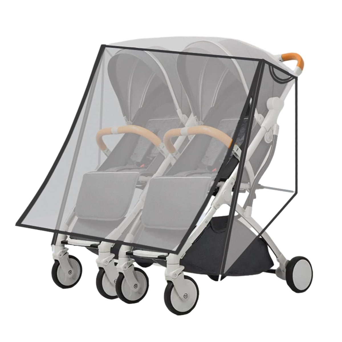 Stroller Rain Cover, Universal Stroller Cover for Rain, Baby Travel Weather Shields Windproof and Waterproof, Protect from Dust and Snow, Stroller Accessories (Grey)