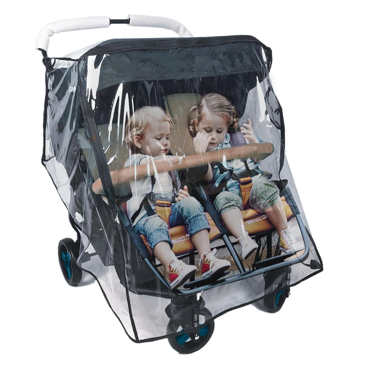 Stroller Rain Cover, Universal Stroller Cover for Rain, Baby Travel Weather Shields Windproof and Waterproof, Protect from Dust and Snow, Stroller Accessories (Grey)