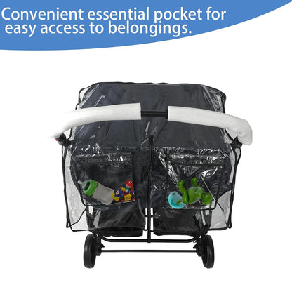 Stroller Rain Cover, Universal Stroller Cover for Rain, Baby Travel Weather Shields Windproof and Waterproof, Protect from Dust and Snow, Stroller Accessories (Grey)