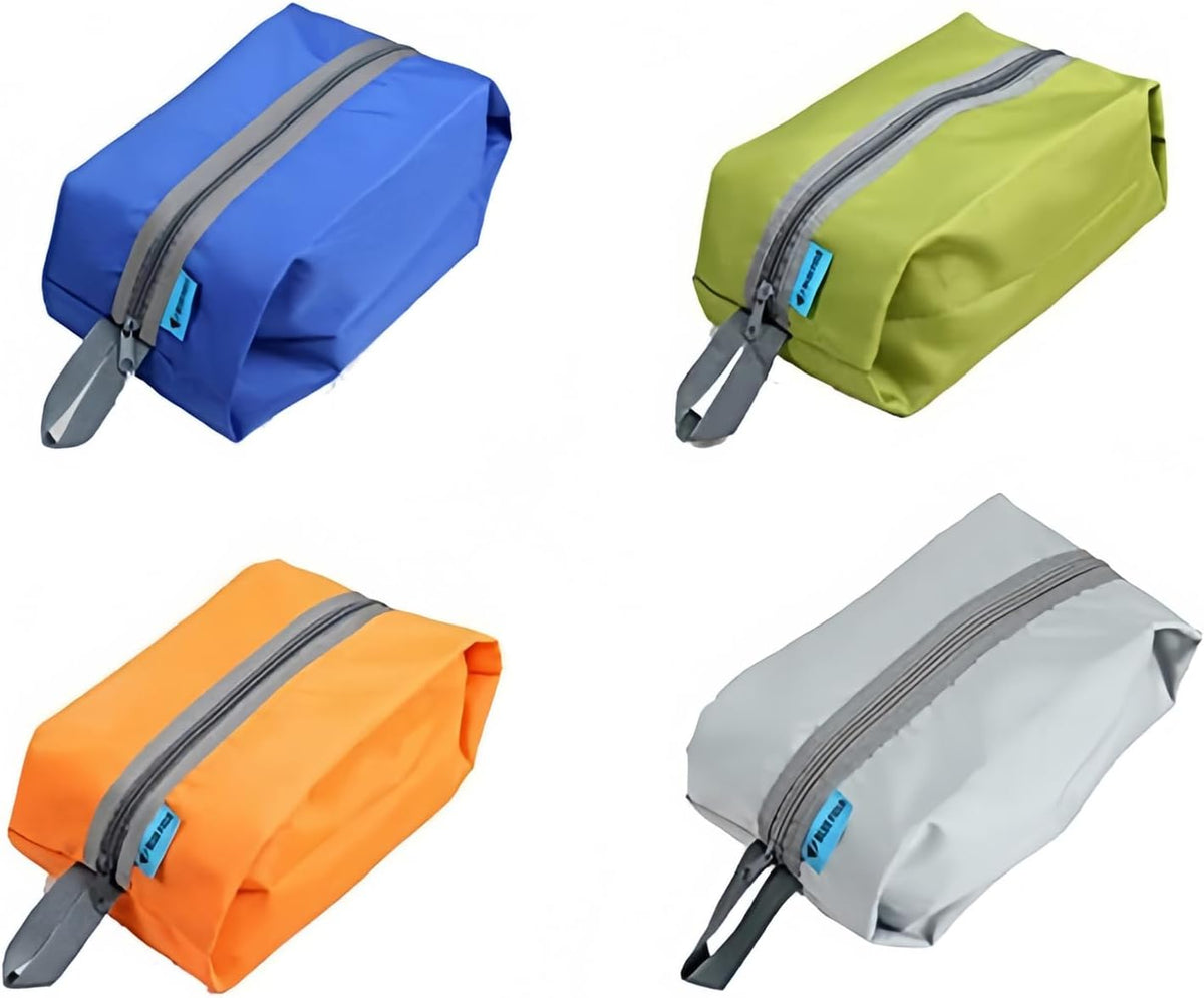 4 Pack Large Waterproof Portable Travel Organizer Toiletry Dopp Kit, Space Saving Shoe Bag Pouch
