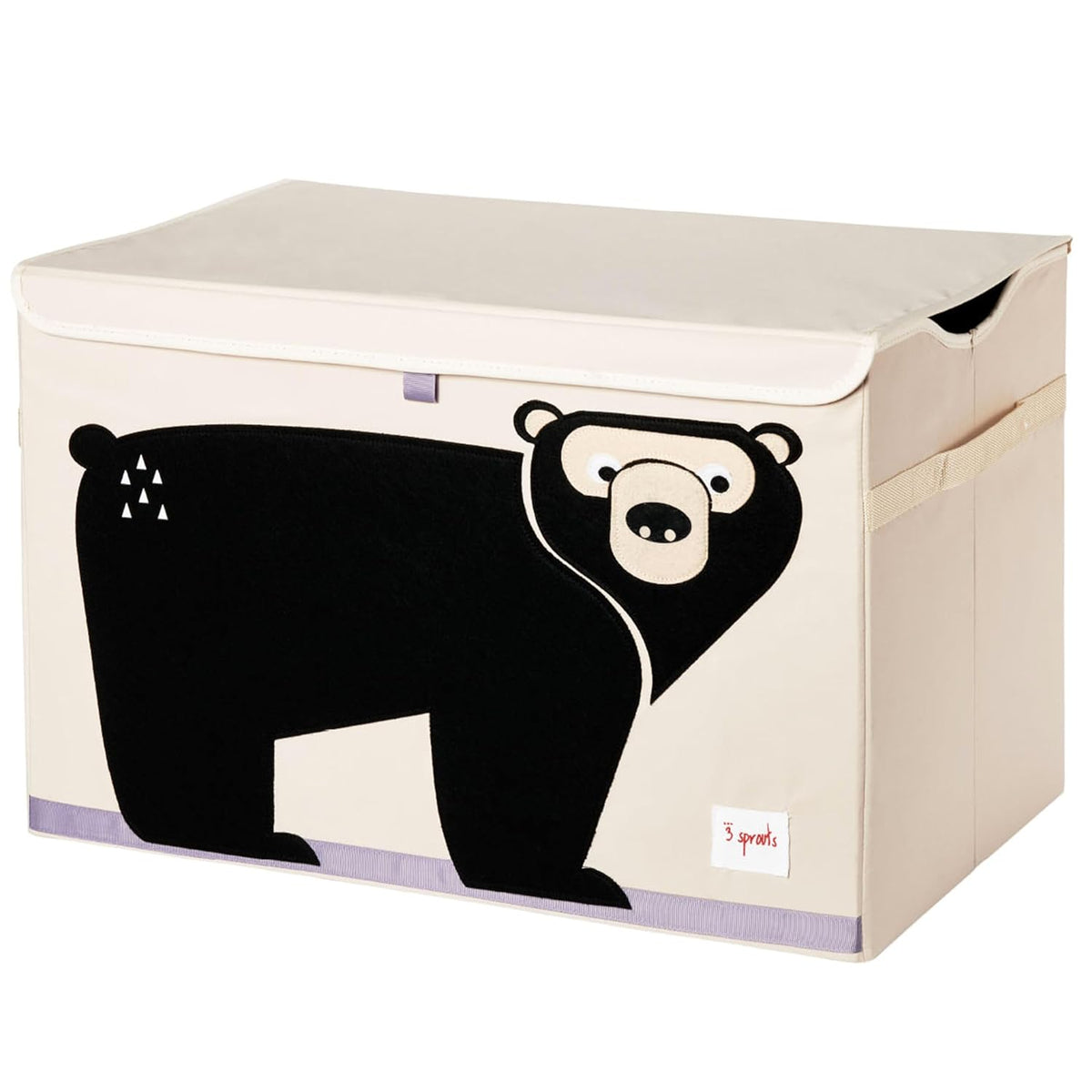 Large Toy Chest, Lid and Handles, Collapsible Bin, Bear