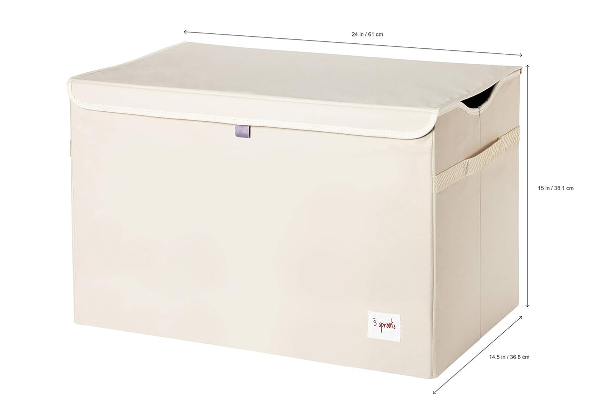 Large Toy Chest, Lid and Handles, Collapsible Bin, Bear