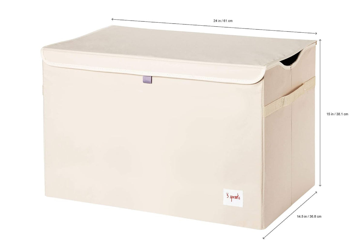 Large Toy Chest, Lid and Handles, Collapsible Bin, Bear