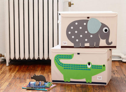 Large Toy Chest, Lid and Handles, Collapsible Bin, Bear