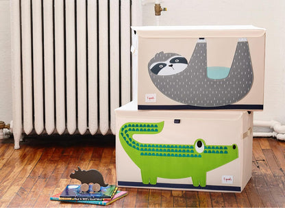 Large Toy Chest, Lid and Handles, Collapsible Bin, Bear