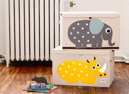 Large Toy Chest, Lid and Handles, Collapsible Bin, Bear