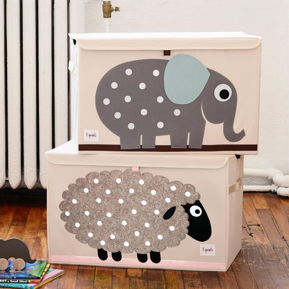 Large Toy Chest, Lid and Handles, Collapsible Bin, Bear