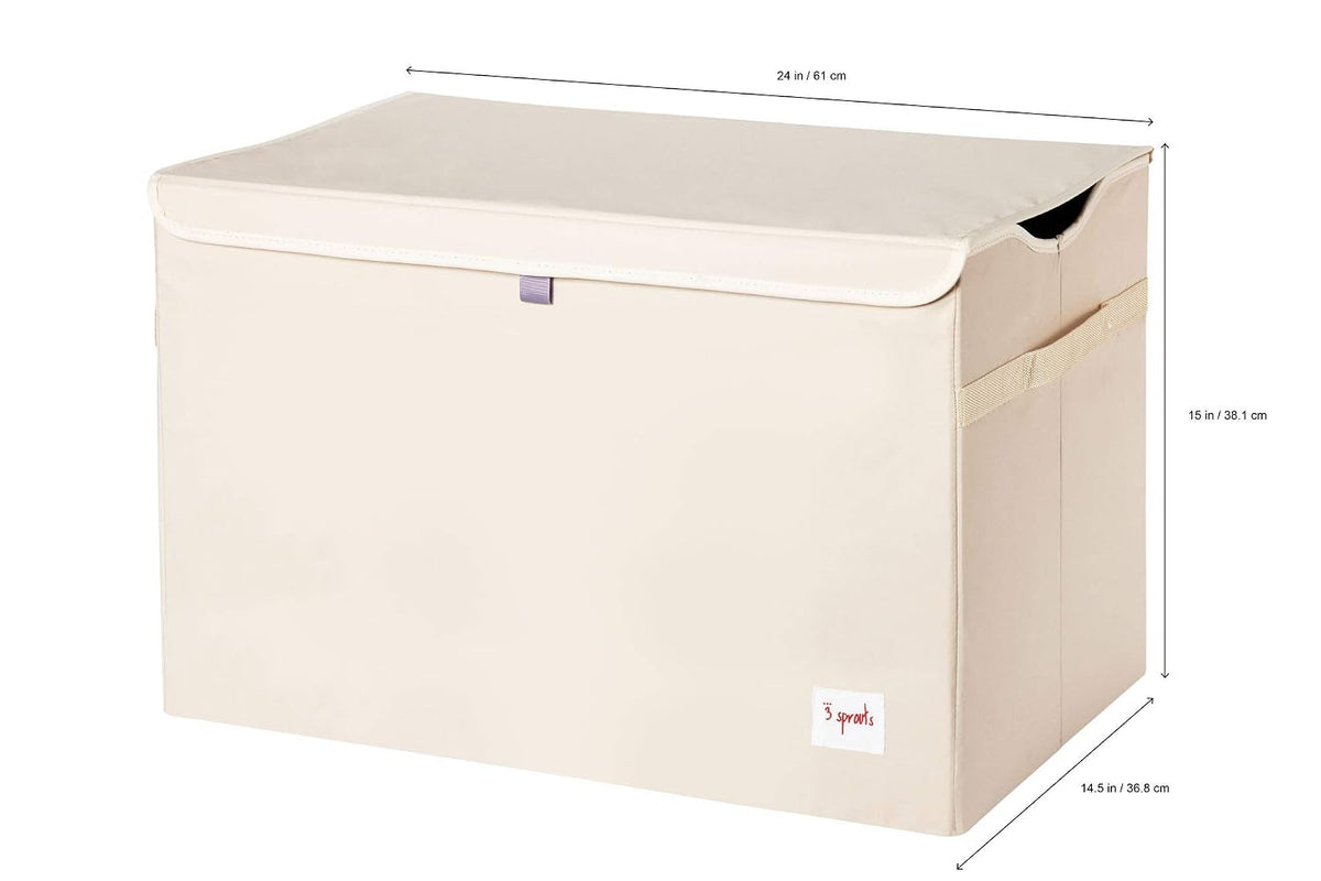 Large Toy Chest, Lid and Handles, Collapsible Bin, Bear