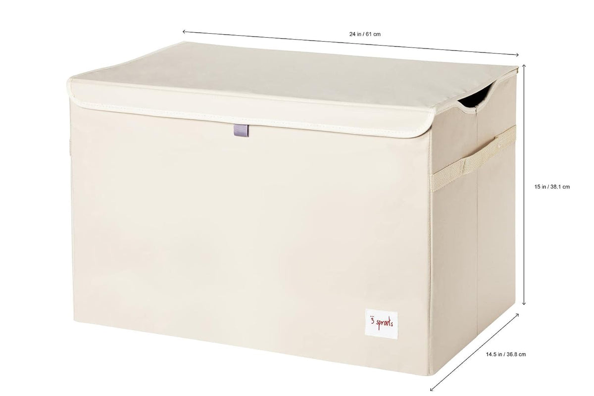 Large Toy Chest, Lid and Handles, Collapsible Bin, Bear
