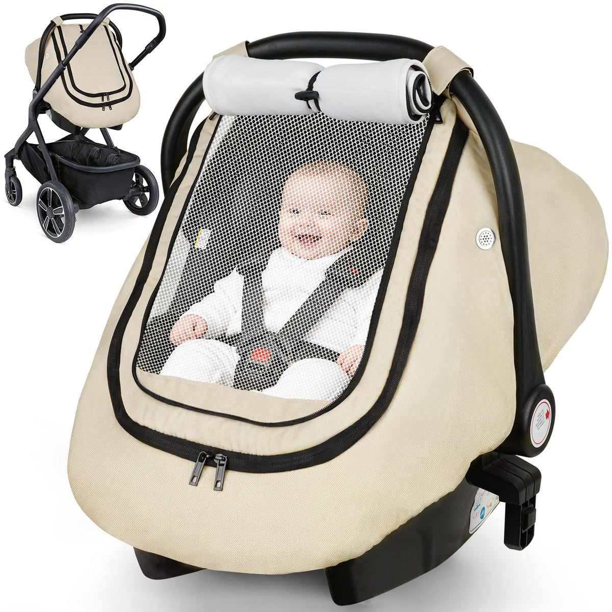 Car Seat Cover Baby, Infant Carseat Canopy for Winter Cold Weather