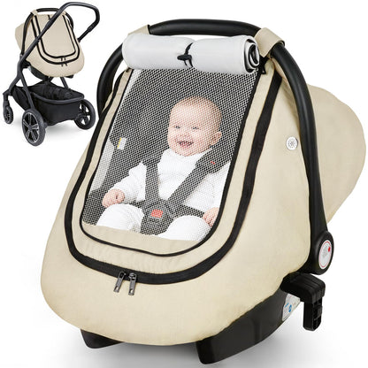 Car Seat Cover Baby, Infant Carseat Canopy for Winter Cold Weather