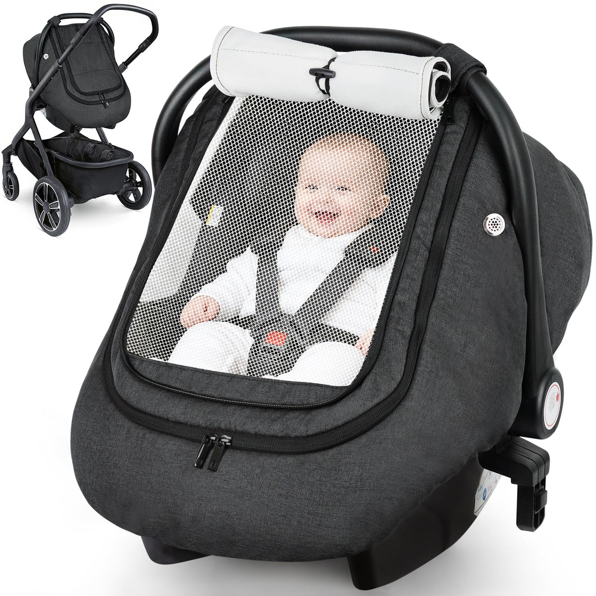 Car Seat Cover Baby, Infant Carseat Canopy for Winter Cold Weather