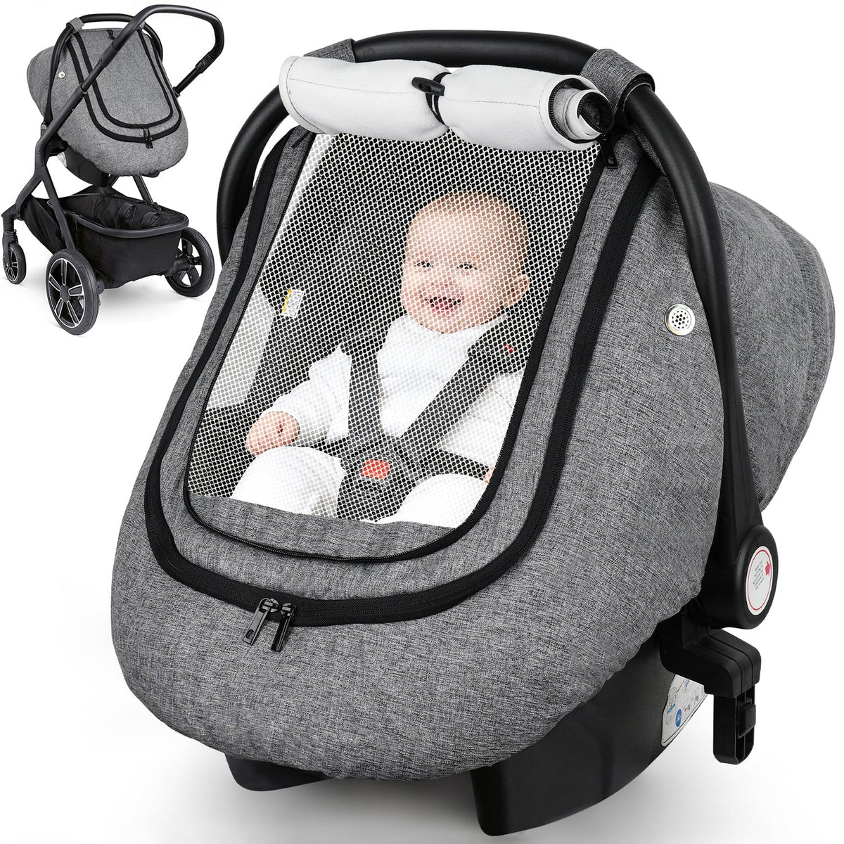 Car Seat Cover Baby, Infant Carseat Canopy for Winter Cold Weather